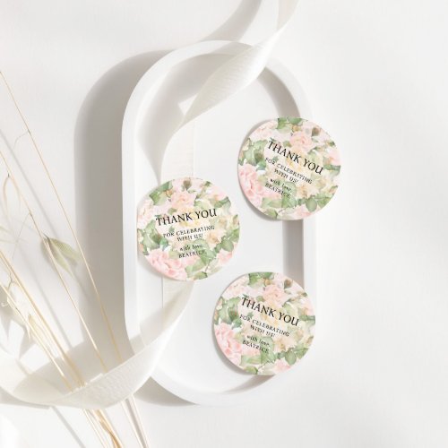 Blush Pink Floral Thank You Bridal Shower Favor Tags