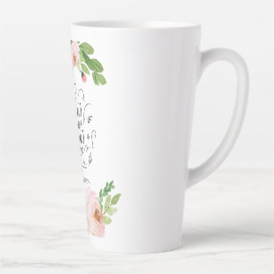 Blush pink floral thank you teacher gift latte mug