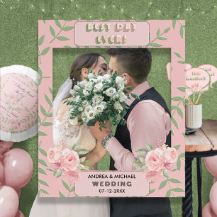 Blush Pink Floral Trendy Wedding Cute Photo Booth Foam Board