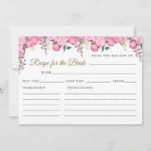 Blush Pink Floral Victorian Recipe for the Bride