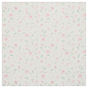 Blush Pink Floral Watercolor Fabric