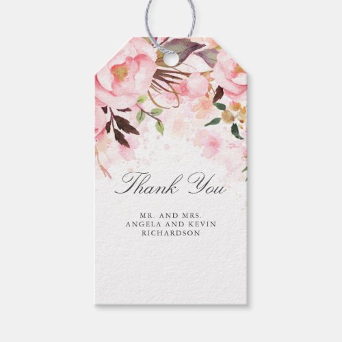 Blush Pink Floral Watercolor Gift Tags