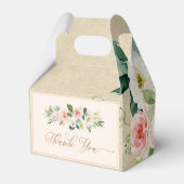 Blush Pink Floral Watercolor & Kraft Bridal Shower Favor Boxes (Back Side)