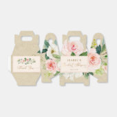 Blush Pink Floral Watercolor & Kraft Bridal Shower Favor Boxes (Unfolded)