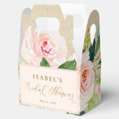 Blush Pink Floral Watercolor & Kraft Bridal Shower Favor Boxes (Opened)
