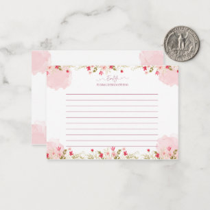 Blush Pink Floral Watercolor Notecard Set