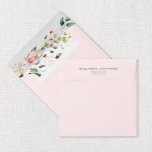 Blush Pink Floral Watercolor Square Envelope<br><div class="desc">A beautiful,  modern,  elegant square wedding invitation envelope,  with pale blush pink watercolor floral motif inside back flap and return address on back of envelope. Copyright Elegant Invites,  all rights reserved.</div>