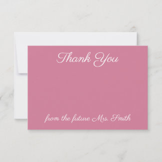 Blush Pink Floral Watercolor  Thank You Card
