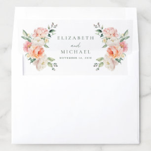 Blush Pink Floral Watercolor Wedding Envelope Liner