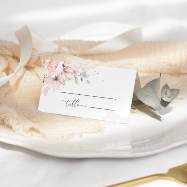 Blush pink floral Watercolor wedding place cards (Creator Uploaded)