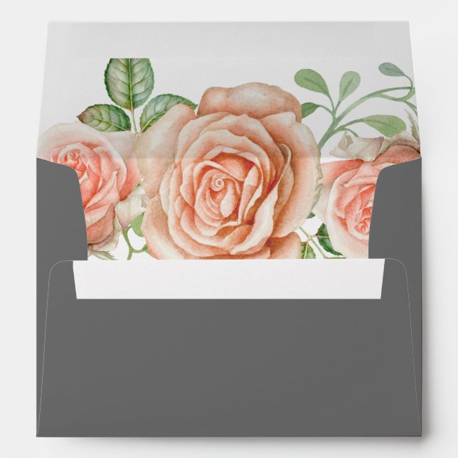  Blush Pink Floral Wedding Envelope (Back (Bottom))