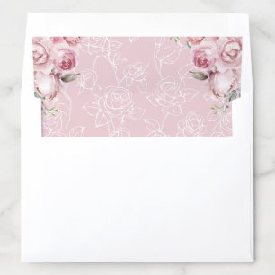 Blush Pink Floral Wedding Envelope Liner