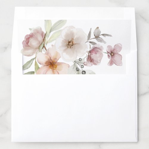 Blush Pink Floral Wedding Envelope Liner