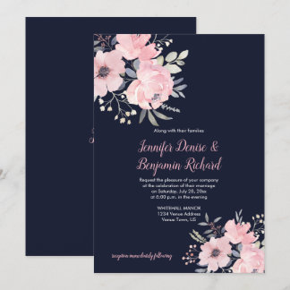 Blush Pink Floral Wedding | Invitation