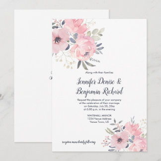 Blush Pink Floral Wedding | Invitation