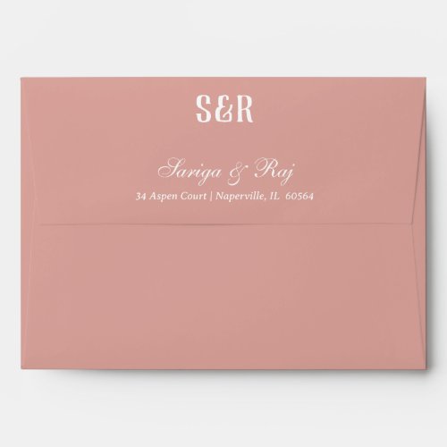 Blush Pink Floral Wedding Invitation Envelope