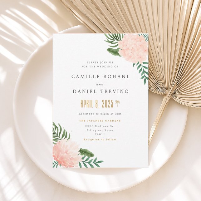 Blush Pink Floral Wedding Invitation with Elegant  (Creator Uploaded)