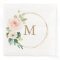 Blush Pink Floral Wedding Monogram Napkins