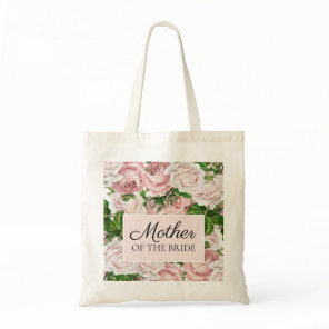 Blush Pink Floral Wedding Mother of Bride Tote Bag