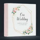 blush pink floral wedding photo album 3 ring binder<br><div class="desc">The design on this binder features elegant watercolor blush pink flowers. The color and text can be personalized..</div>