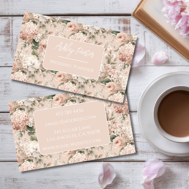Blush Pink Floral Wedding Planner Business Card (Creator Uploaded)