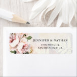 Blush Pink Floral Wedding Return Address Label<br><div class="desc">Wedding Return Label designed with an Elegant Soft Blush Pink and White Peony and Rose. Matching items in our store Cava Party Designs.</div>