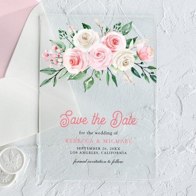 Blush Pink Floral Wedding Save the Date (Creator Uploaded)