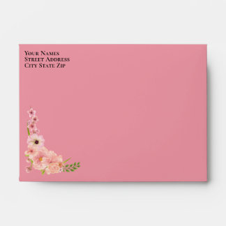 Blush Pink Floral - Wedding Save The Date Magnet Envelope