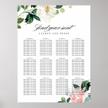 Blush Pink Floral Wedding Seating Chart by blush_printables at Zazzle