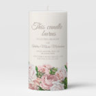 Blush Pink Floral Wedding This Candle Burns Memory