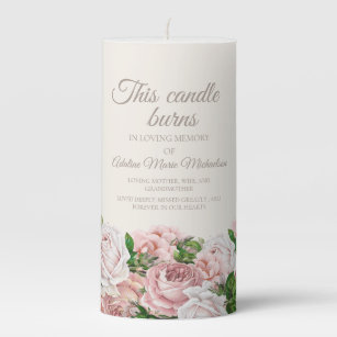 Blush Pink Floral Wedding This Candle Burns Memory