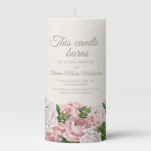 Blush Pink Floral Wedding This Candle Burns Memory