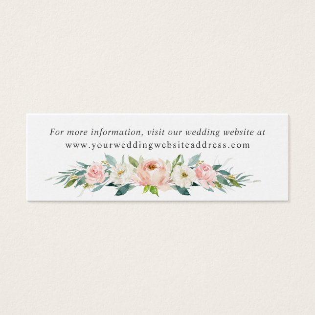 Blush Pink Floral Wedding Website Enclosure (Front)