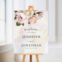 Blush Pink Floral Wedding Welcome Sign