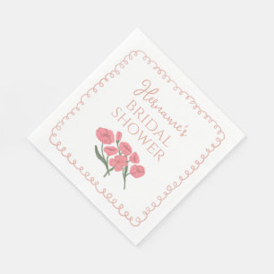 Blush Pink Floral Whimsical Bridal Shower Napkins