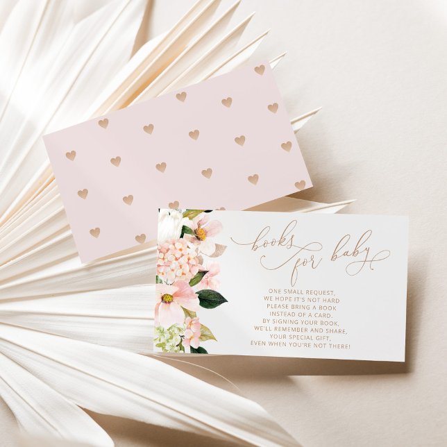 Blush pink floral wildflower books for baby ticket enclosure card (Creator Uploaded)