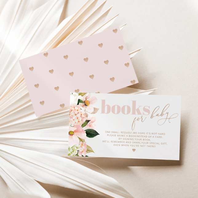 Blush pink floral wildflower books for baby ticket enclosure card (Creator Uploaded)