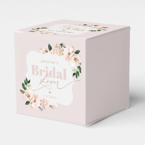 Blush pink floral wildflowers bridal favor Bracket Favor Boxes