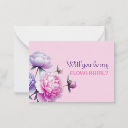Blush Pink Floral Will You be My Flower Girl Card