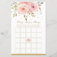 Blush Pink Floral Wishes for Baby Shower Activity