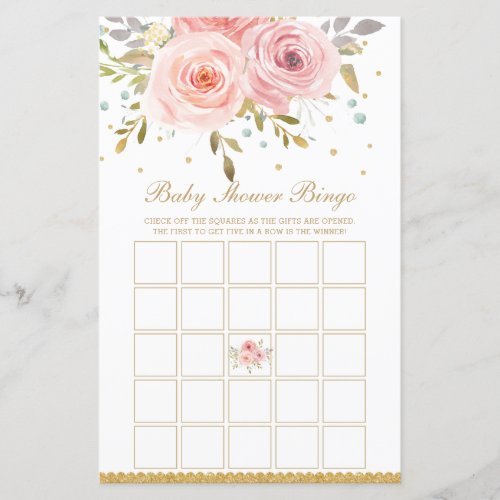 Blush Pink Floral Wishes for Baby Shower Activity
