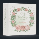blush pink floral wreath wedding photo album 3 ring binder<br><div class="desc">romantic blush pink flowers green leaves botanical wreath wedding photo album binder
You can use it to save your beautiful memories about any occasion (birthday,  bridal shower,  baby shower, ... )</div>
