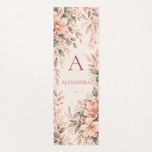 Blush Pink Floral Yoga Mat