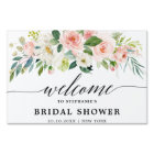 Blush Pink Florals Botanical Bridal Shower Welcome