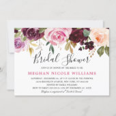 Blush Pink Florals Modern Botanical Bridal Shower Invitation (Front)