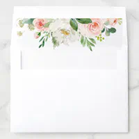 Blush Pink Florals Modern Botanical Wedding Envelope Liner