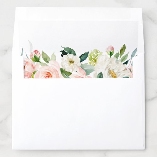 Blush Pink Florals Modern Botanical Wedding Envelope Liner