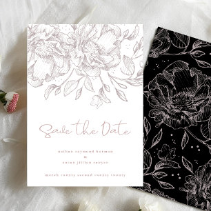 Blush Pink Florals Non Photo Romantic Elegant Save The Date