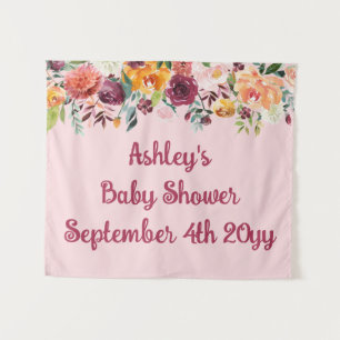Blush Pink Flower Baby Shower Photo Booth Backdrop