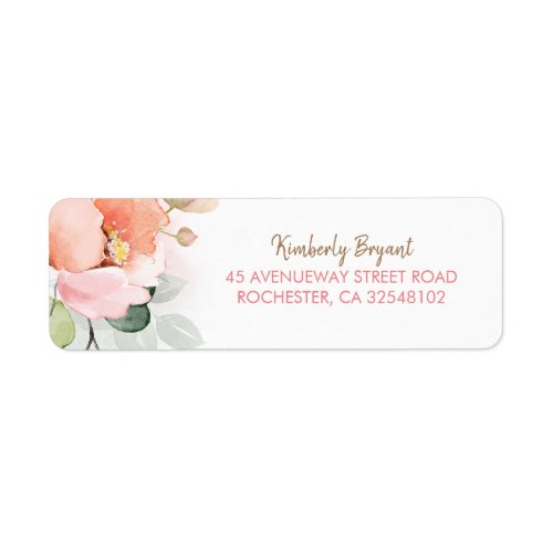 Blush Pink Flower Elegant Special Party Label